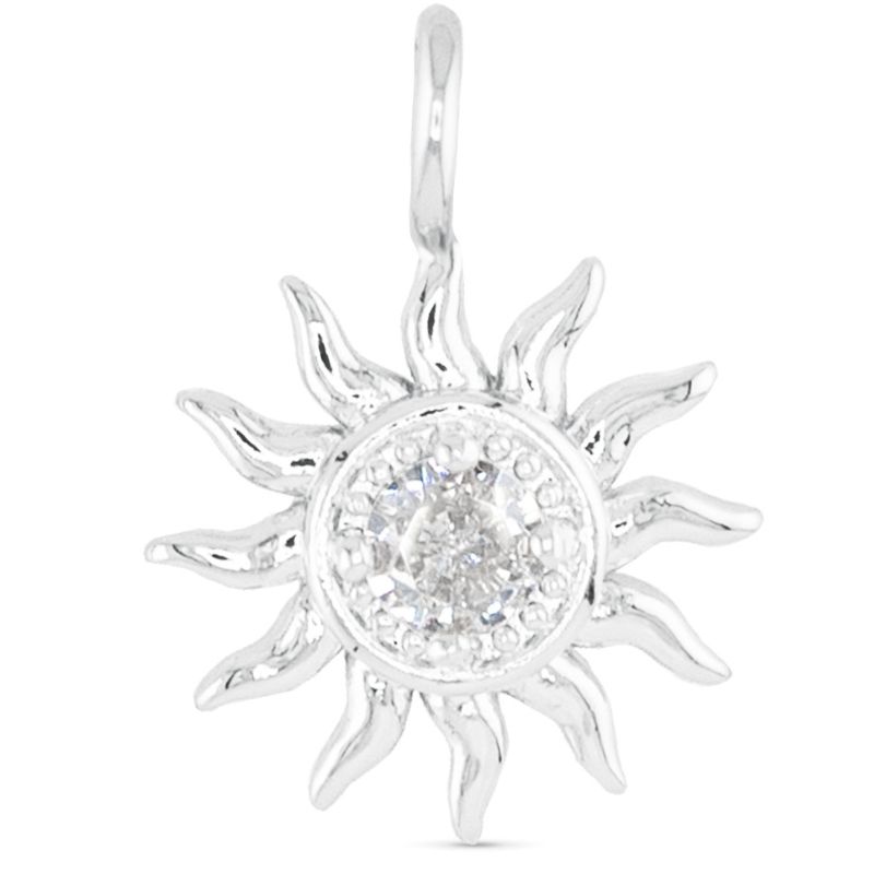 Sun CZ Charm Silver